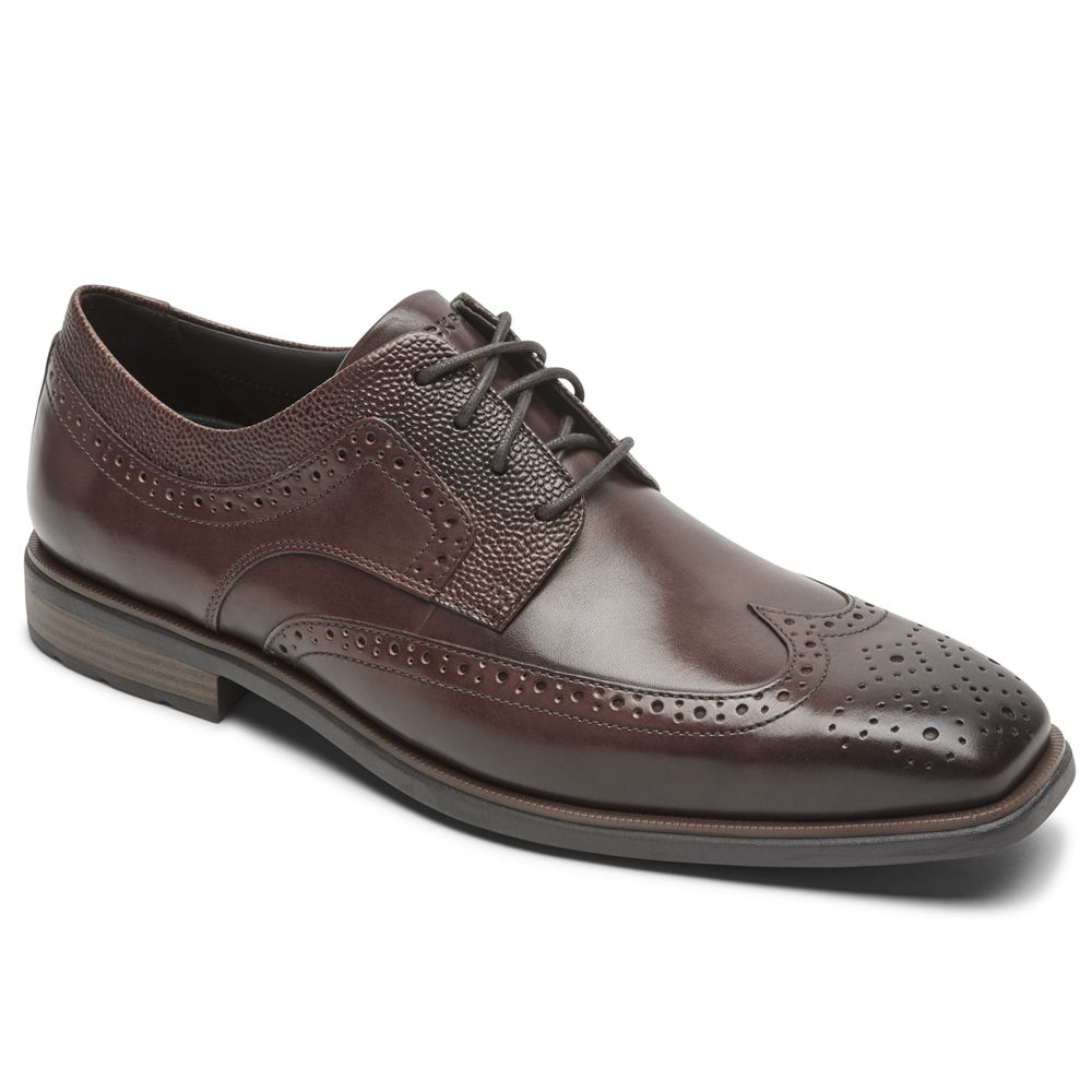 Rockport Mens Lace Up Brown - Farrow Wingtip - UK 598-SLYBHR